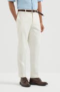 Brunello Cucinelli Cotton and virgin wool gabardine Italian fit trousers