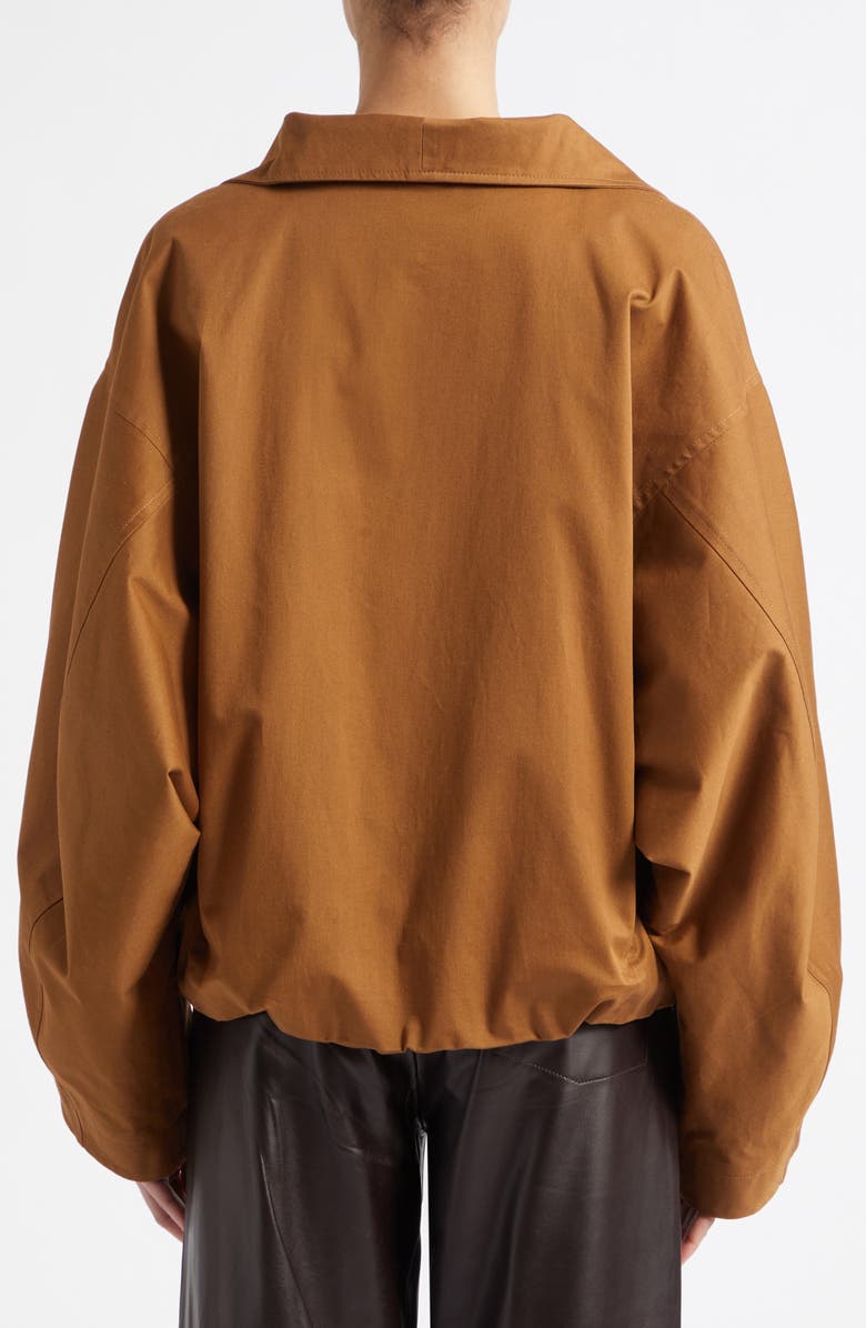 NOUR HAMMOUR François Stretch Cotton Canvas Bomber Jacket, Alternate, color, Camel