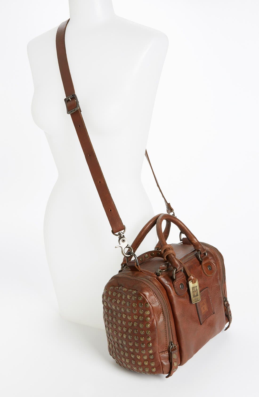 'Brooke Speedy' Leather Satchel, Small, Alternate, color, COGNAC