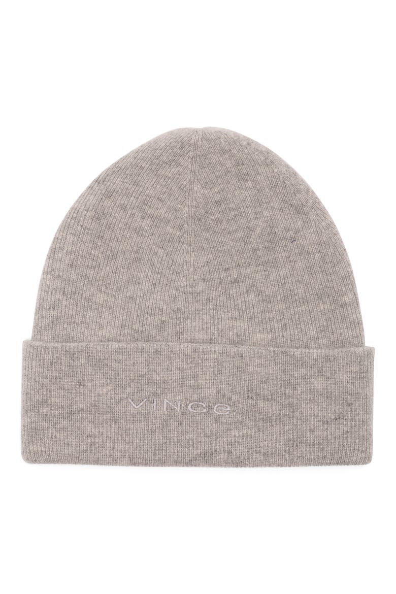 Wool & Cashmere Cuffed Beanie, Main, color, GREY