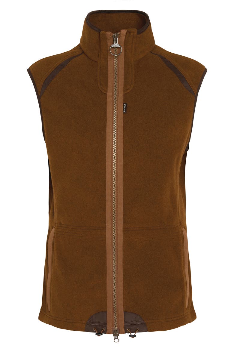 Langdale Regular Fit Fleece Gilet Vest, Alternate, color, RUST BROWN