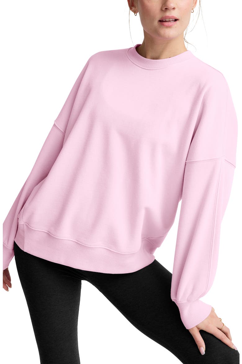 Solstice Oversize Cotton Blend Sweatshirt, Main, color, FROSTY PINK
