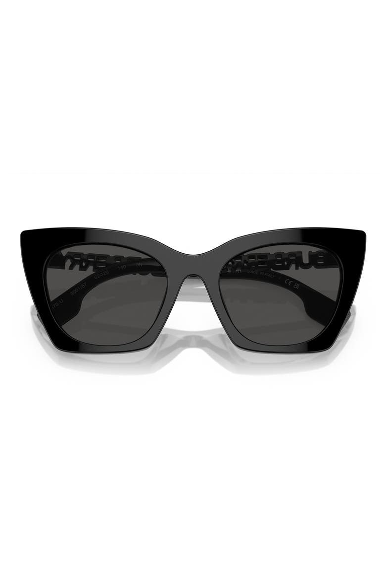 52mm Cat Eye Sunglasses, Alternate, color, BLACK/ BLACK