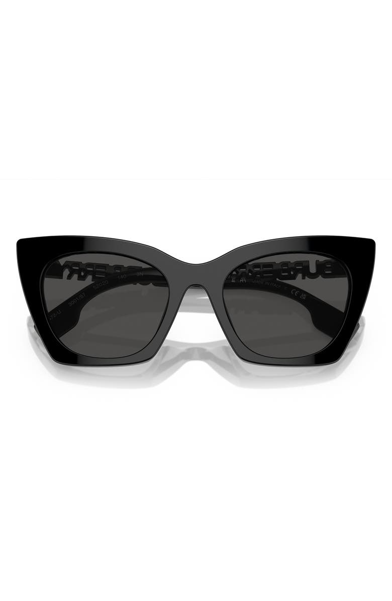Burberry 52mm Cat Eye Sunglasses, Alternate, color, Black/ Black