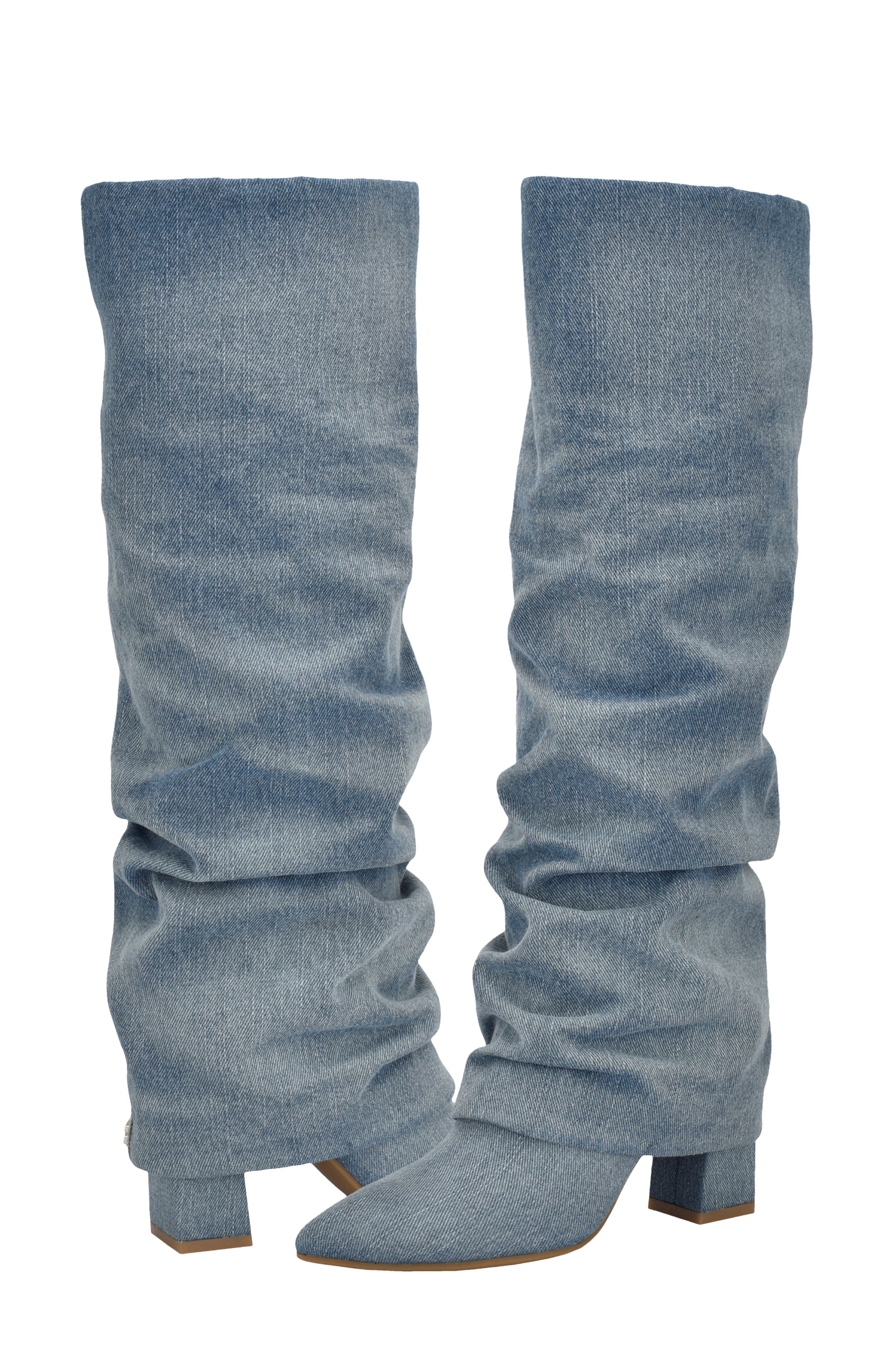 Geima Pointed Toe Slouch Foldover Boot, Alternate, color, MEDIUM BLUE
