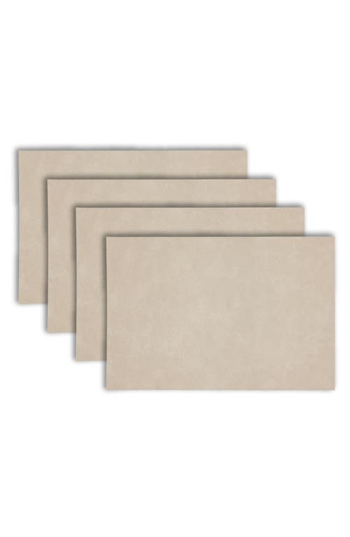 Dainty Home Faux Leather Reversible Set Of 4 Placemats In Reversible Ivory Taupe