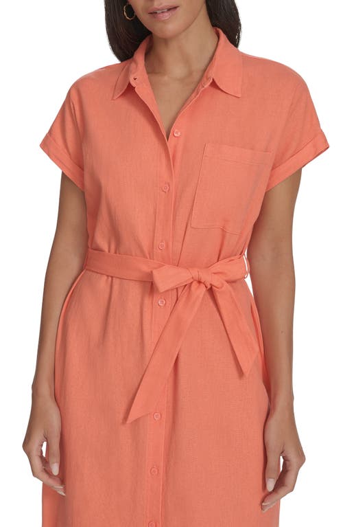 Calvin Klein Linen Blend Maxi Dress In Melon