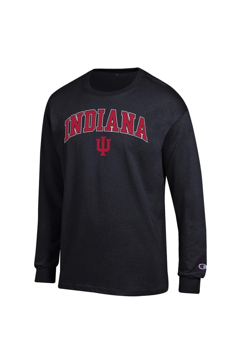 Champion Men
s Champion  Black Indiana Hoosiers Arch Over Logo Long Sleeve T-Shirt, Alternate, color, 