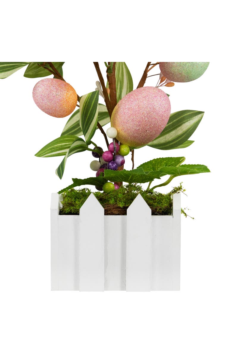 Northlight Artificial Potted Twig Tree with Easter Eggs - 18" - Pink, Alternate, color, Pink