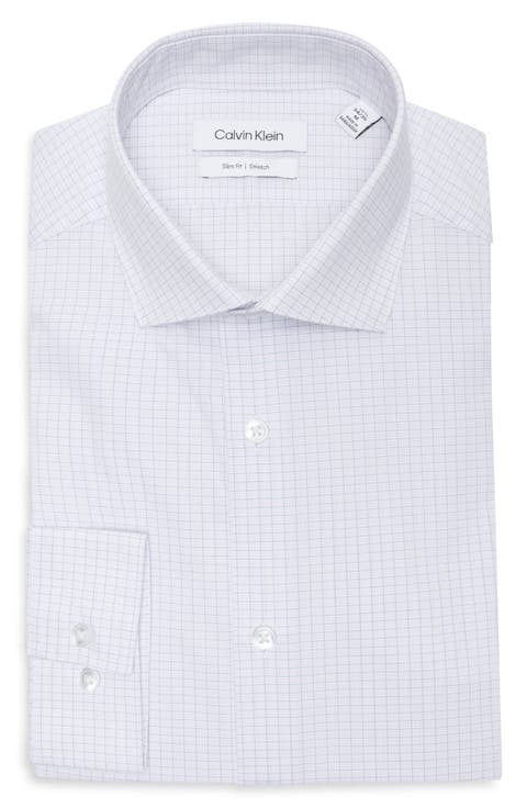 Check Slim Fit Stretch Dress Shirt (Regular, Big & Tall)