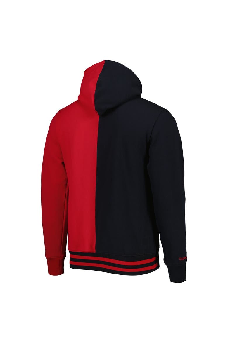 Men's Mitchell & Ness Black/Red Philadelphia 76ers Hardwood Classics Split Pullover Hoodie, Alternate, color, Black