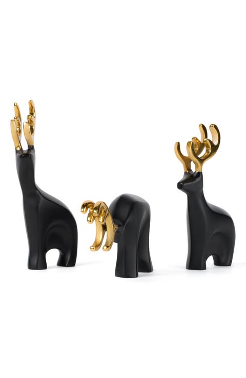 Prancer Set of 3 Reindeer Figurines