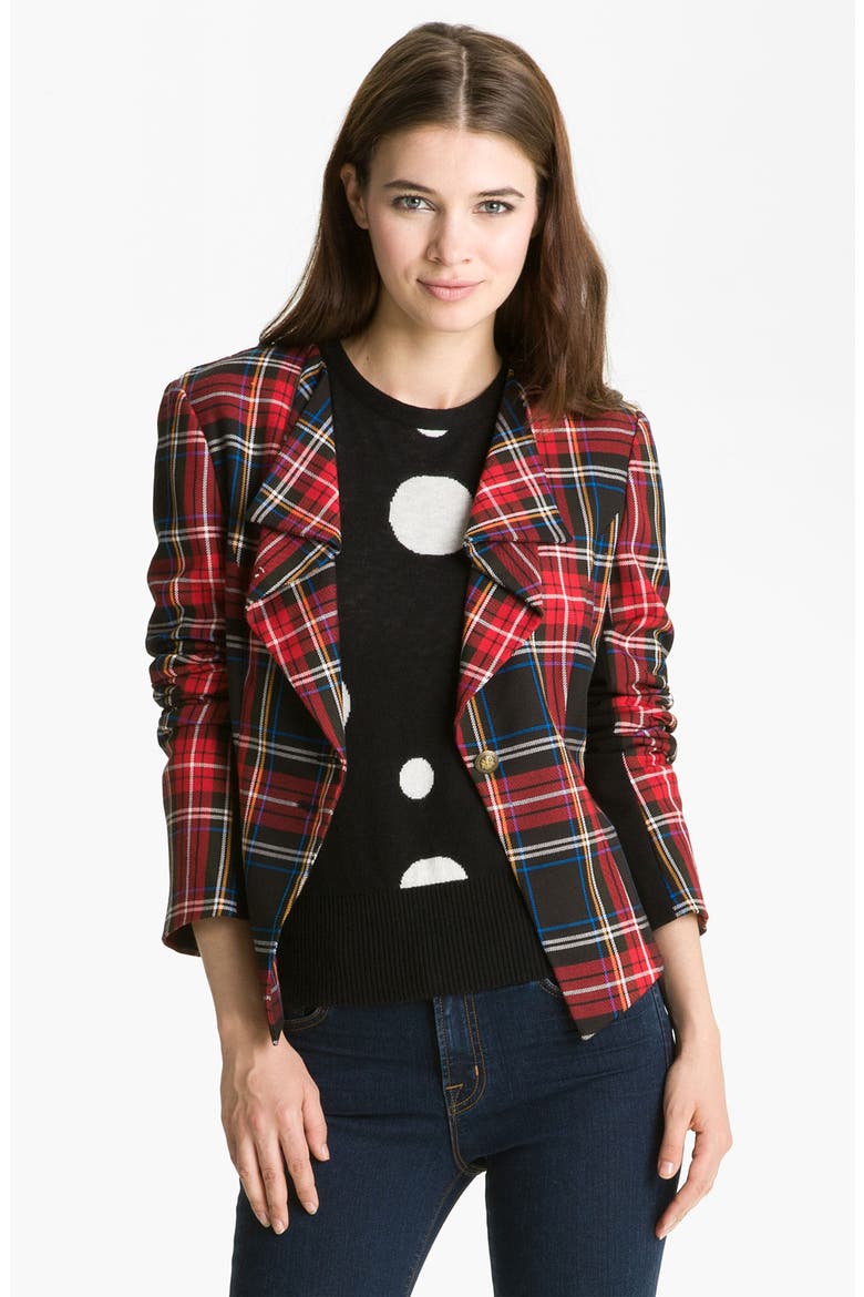 Tartan Blazer, Main, color, CRIMSON