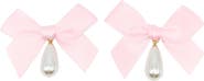Petit Moments Bow Imitation Pearl Drop Earrings