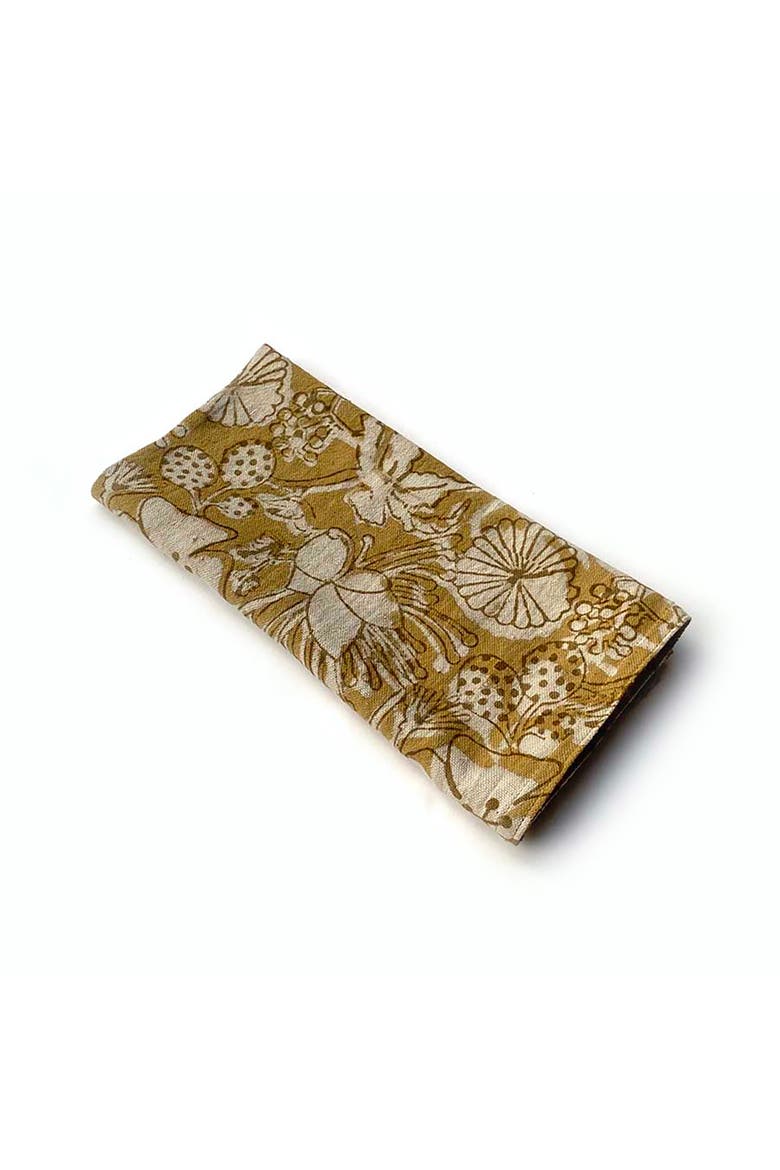 Hand Block Print Cotton Napkins, Alternate, color, Gold