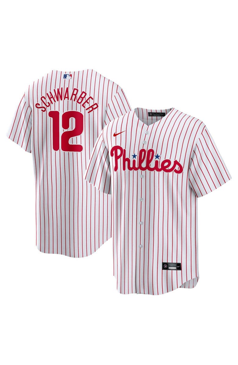 Nike Men's Nike Kyle Schwarber White Philadelphia Phillies Replica Player Jersey, Alternate, color,