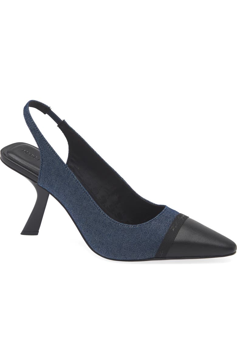 KARL LAGERFELD PARIS Kinsley Slingback Pump, Main, color, Navy/ Black