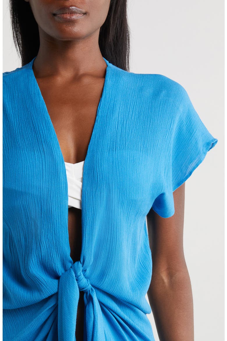 Tie Front Cover-Up Wrap Dress, Alternate, color, BLUE BRIGHT