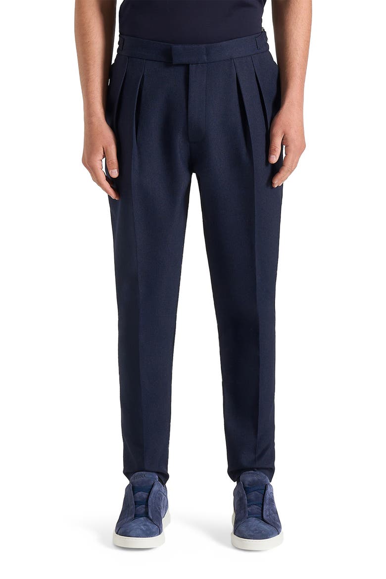 Hubert Slim Tailored Trousers, Alternate, color, Navy