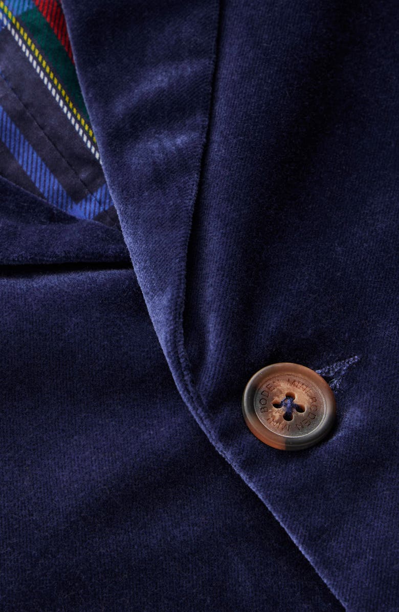 Boden Kids' Velvet Blazer, Alternate, color, College Navy