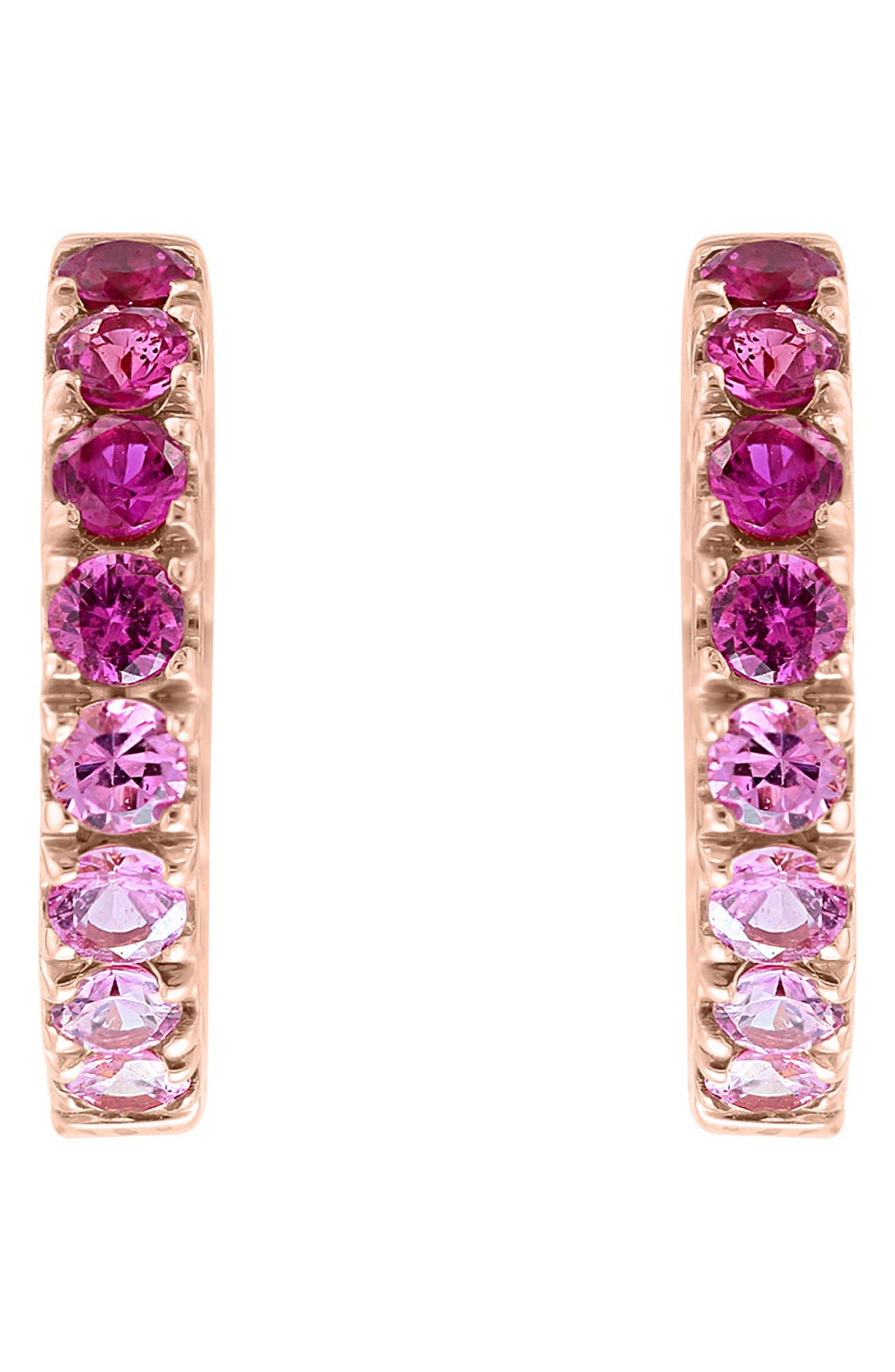 EFFY 14K White Gold Natural Sapphire Hoop Earrings