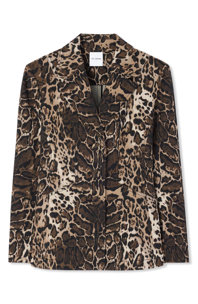 St. John Collection Leopard Jacquard Blazer, Alternate, color, 