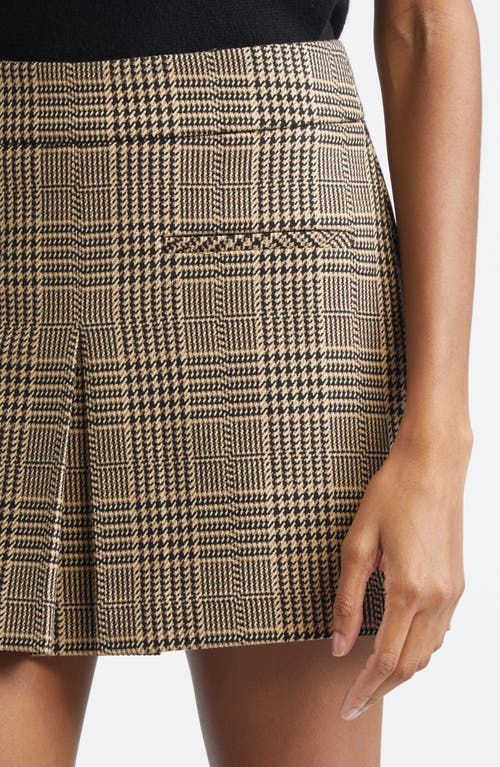 Veronica Beard Pavaline Houndstooth Check Miniskirt In Brown