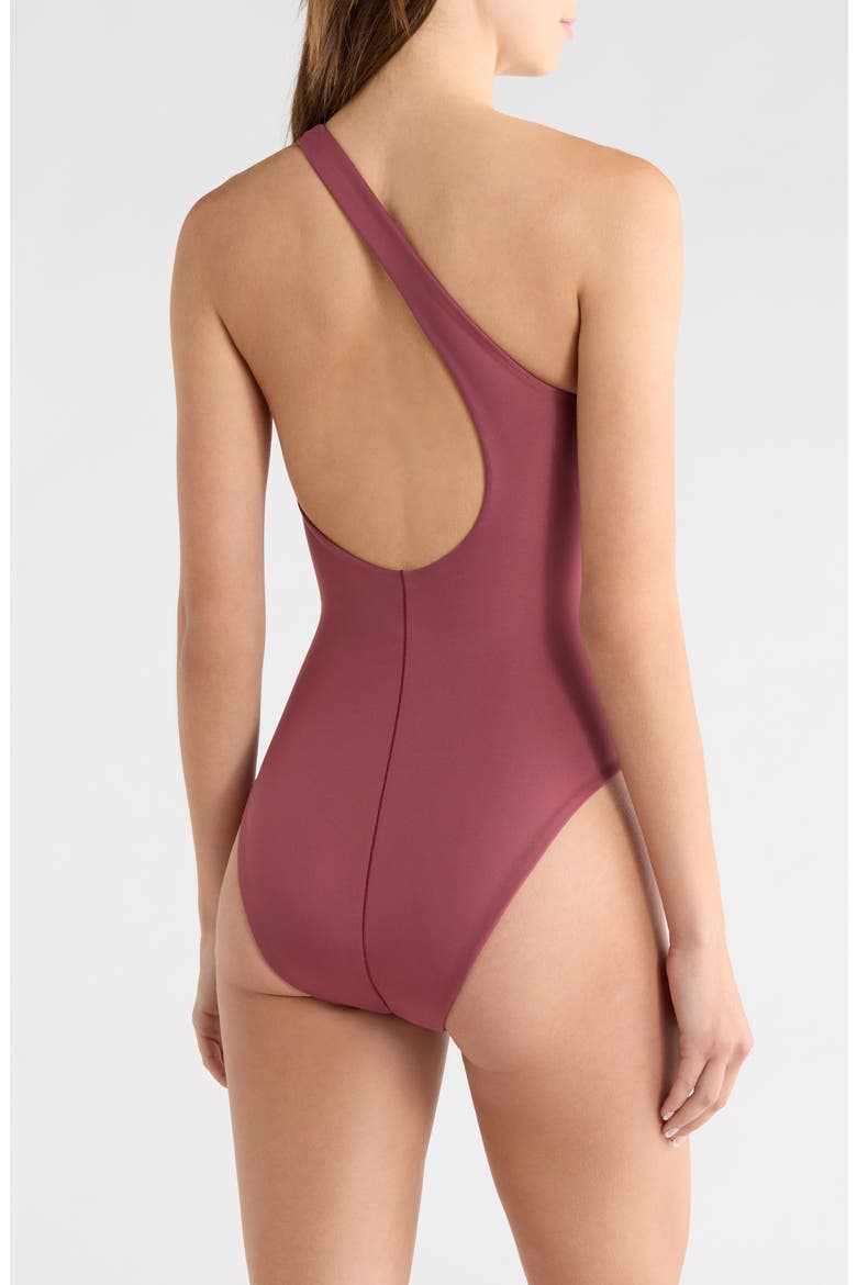 Shoreline One-Shoulder One-Piece Swimsuit, Alternate, color, DESERT PLUM
