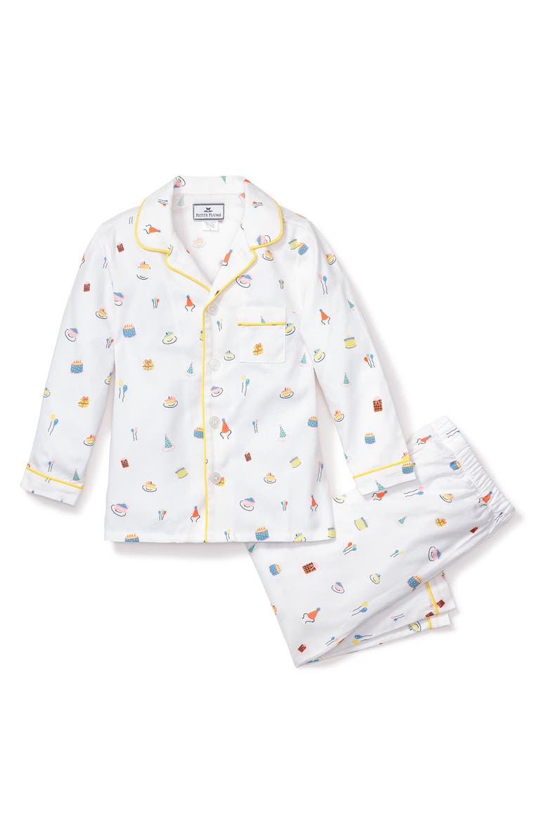 Petite Plume Kids' Birthday Wishes Two-Piece Pajamas, Main, color, White