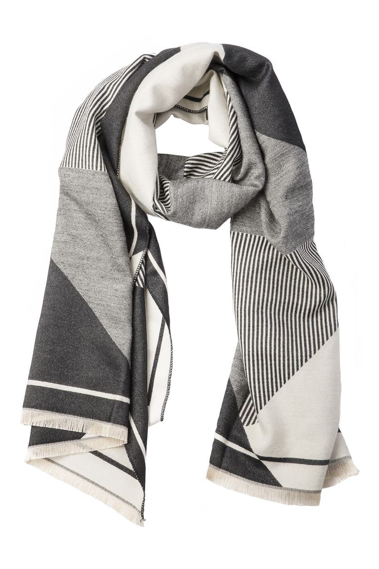 Mosaic Reversible Scarf, Main, color, BLACK