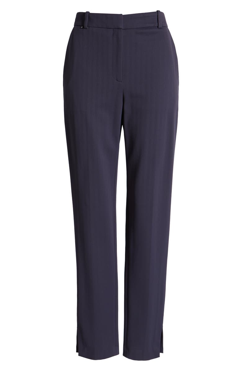 BOSS Tanya Straight Leg Pants, Alternate, color, Clean Navy Herringbone