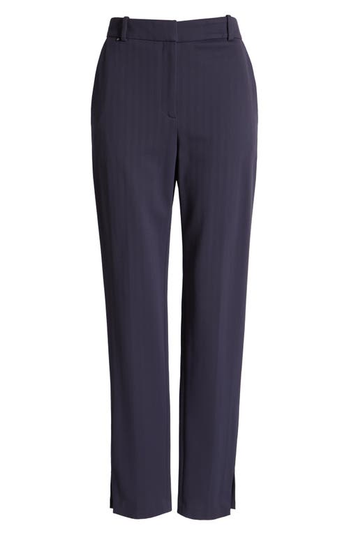 Shop Hugo Boss Boss Tanya Straight Leg Pants In Clean Navy Herringbone