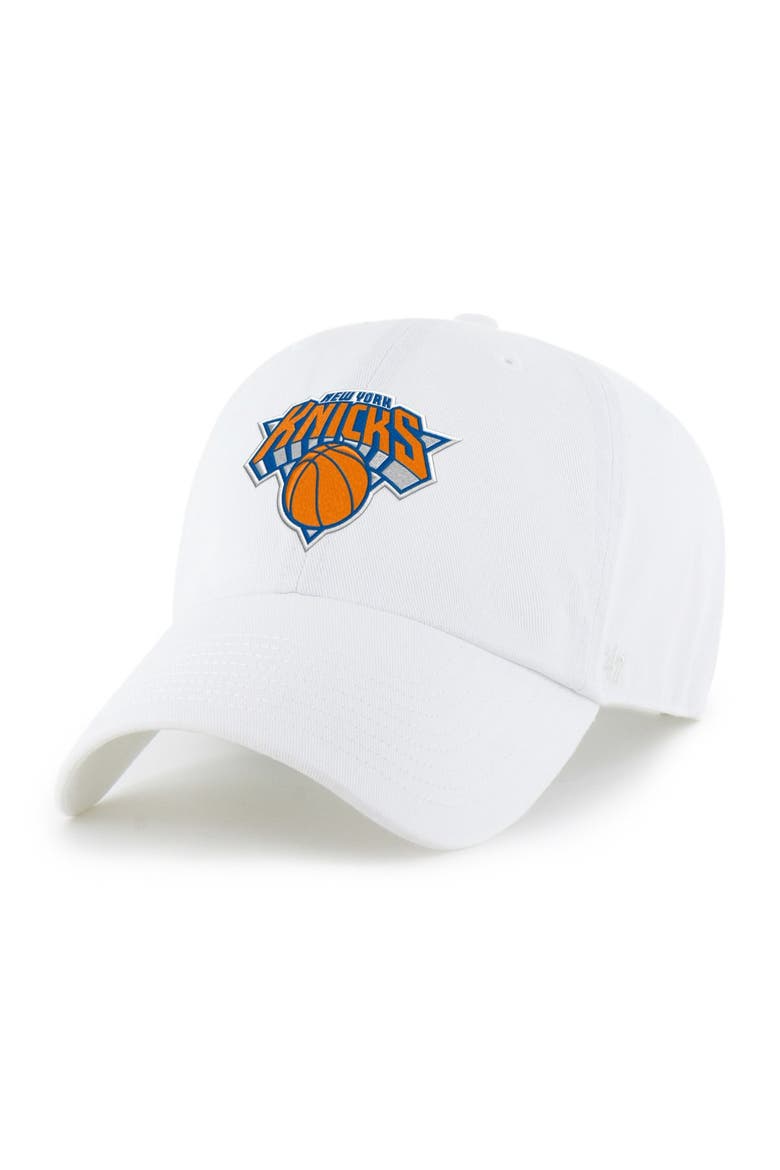 Men's '47 White New York Knicks Clean Up Adjustable Hat, Main, color, White