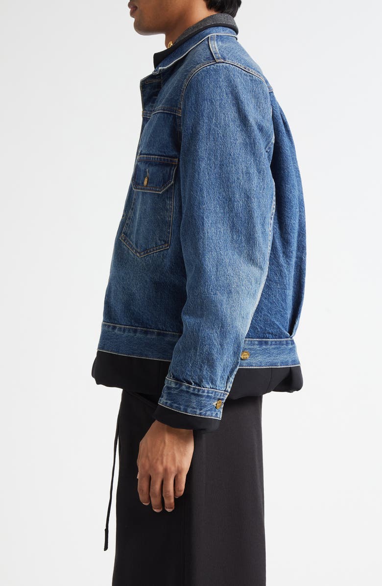 Sacai Gender Inclusive Levi's<sup>®</sup> Denim x Matelassé Twill Reversible Jacket, Alternate, color, Black/ Blue