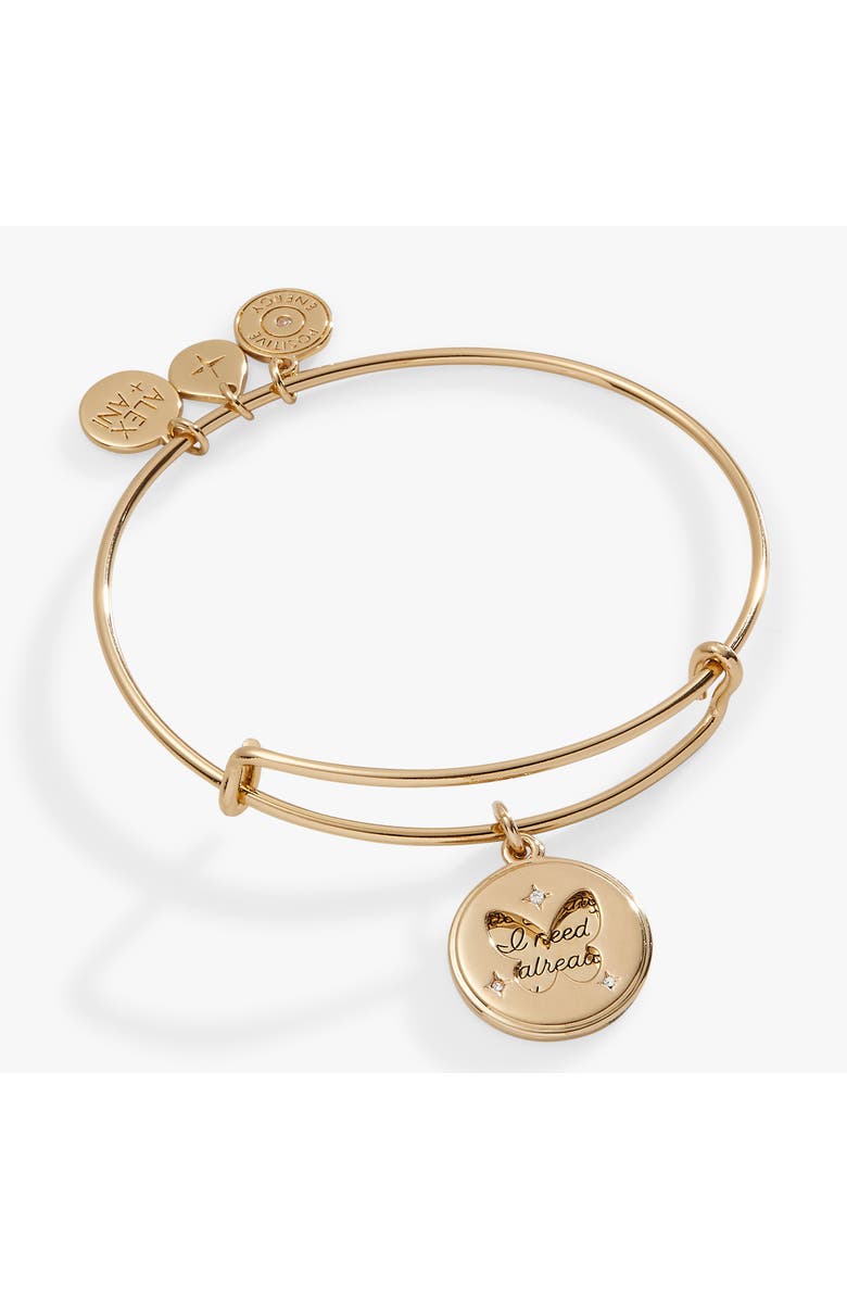 Alex and Ani Hidden Message Butterfly Affirmation Bangle, Alternate, color, Gold