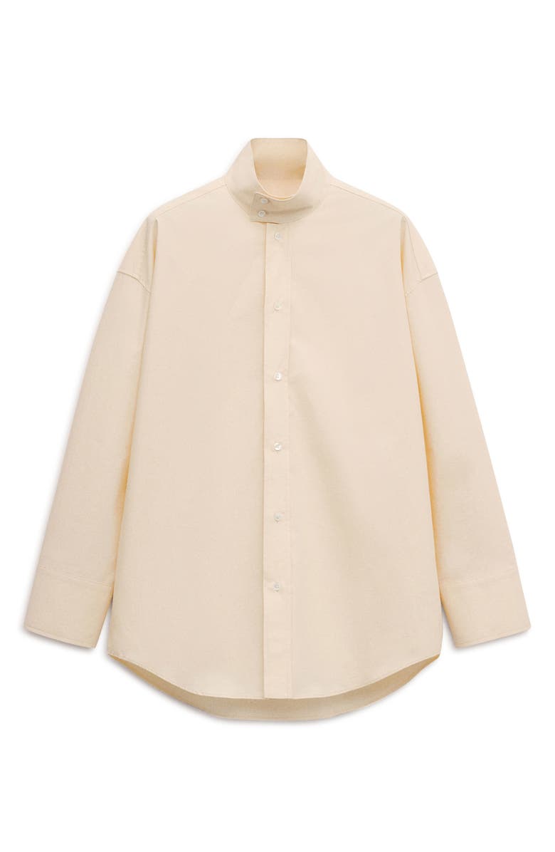MANGO Layered Collar Button-Up Shirt, Alternate, color, Yellow