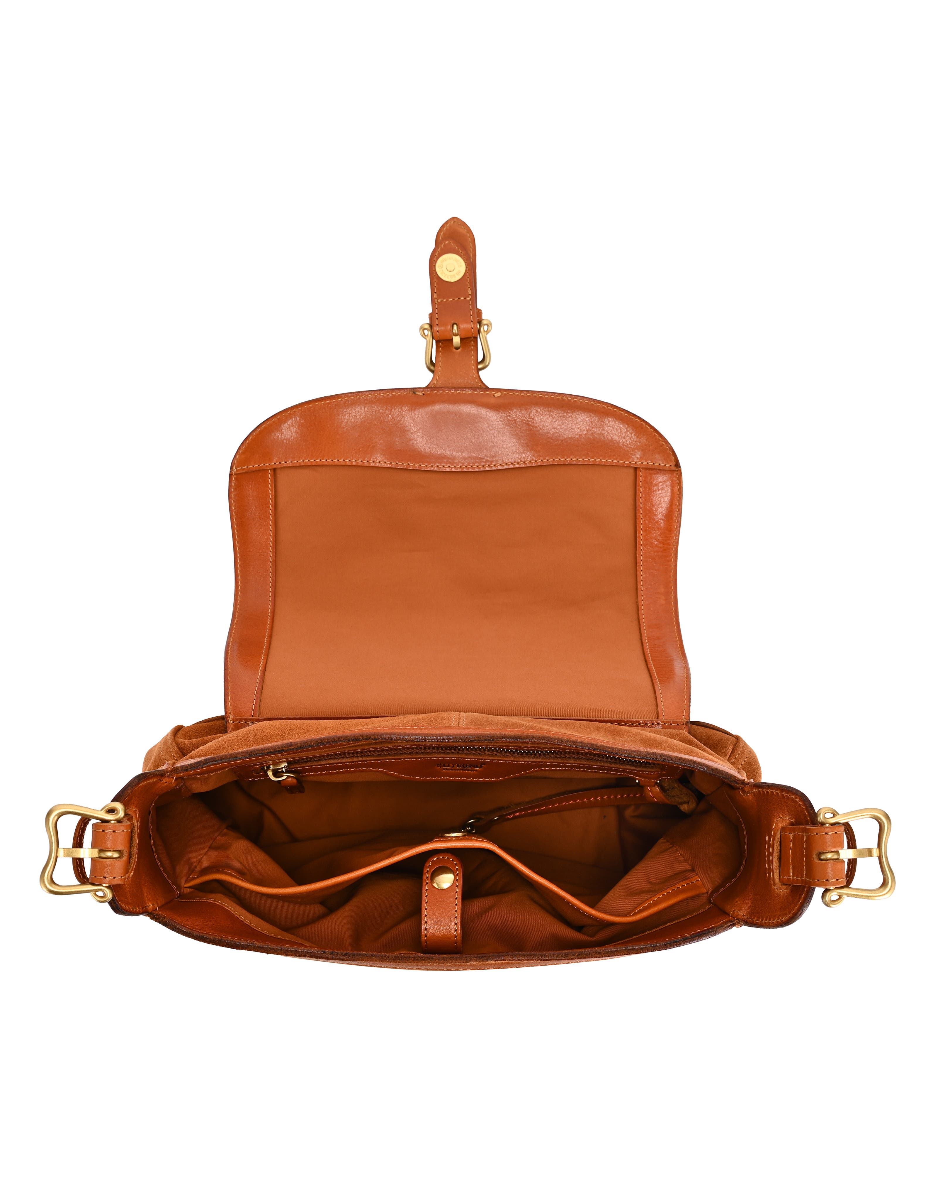Camellia Genuine Leather Structured Mailbag, Alternate, color, Camel