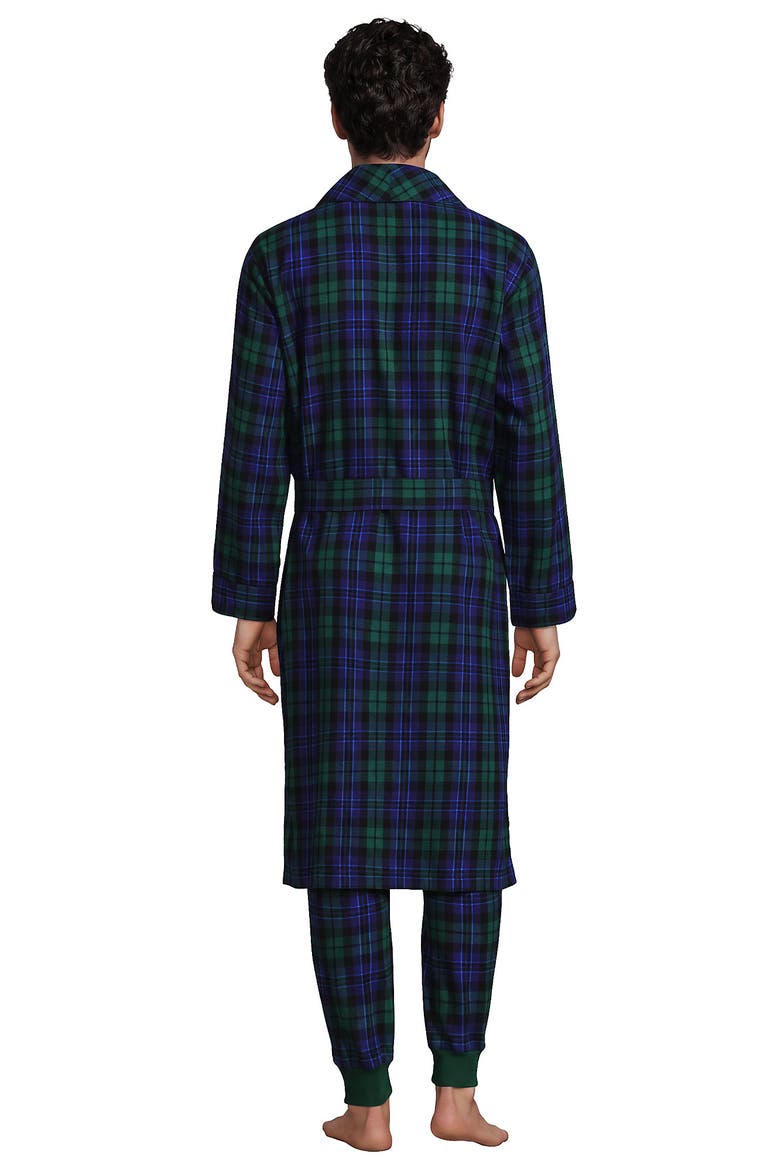 Flannel Robe, Alternate, color, Liberty Blue/Pine Blackwatch