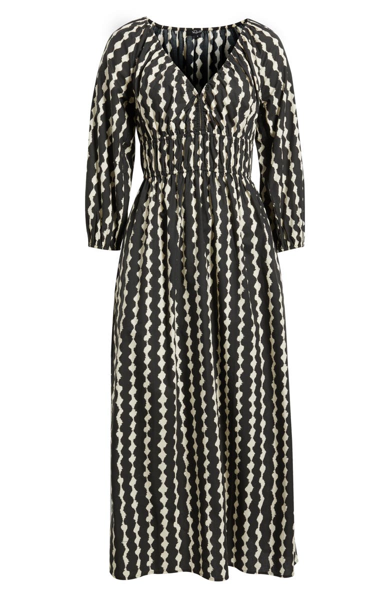 Rails Paio Abstract Print Long Sleeve Cotton Midi Dress, Alternate, color, Painted Noir
