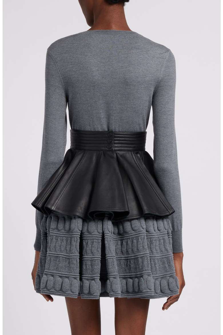 Lambskin Leather Skirt Belt, Alternate, color, NOIR ALAIA