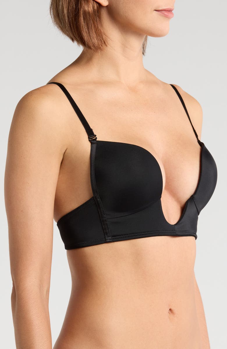 MAGIC Bodyfashion V-Bra Convertible Plunge Bra, Alternate, color, Black