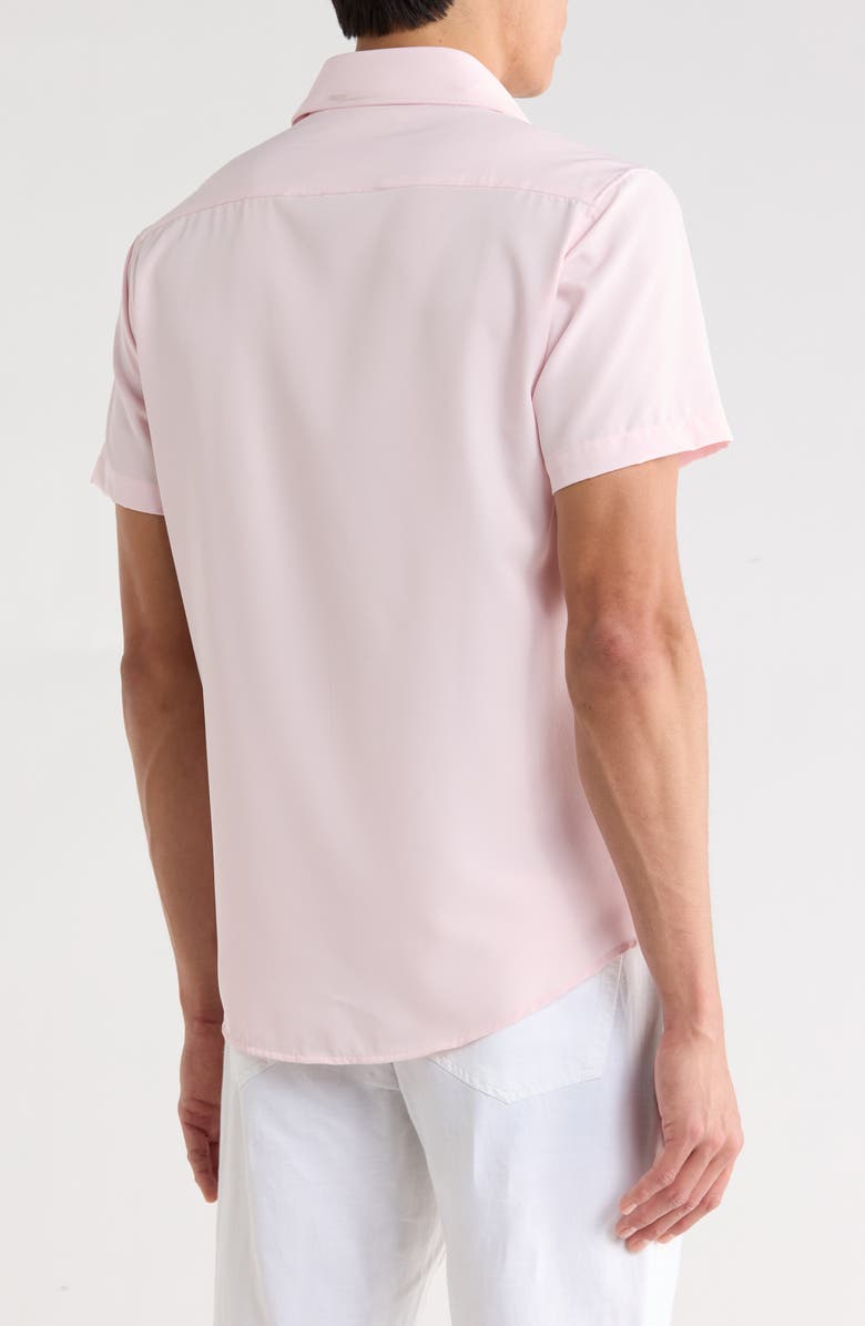 DENIM AND FLOWER Solid Stretch Tech Shirt, Alternate, color, Pink