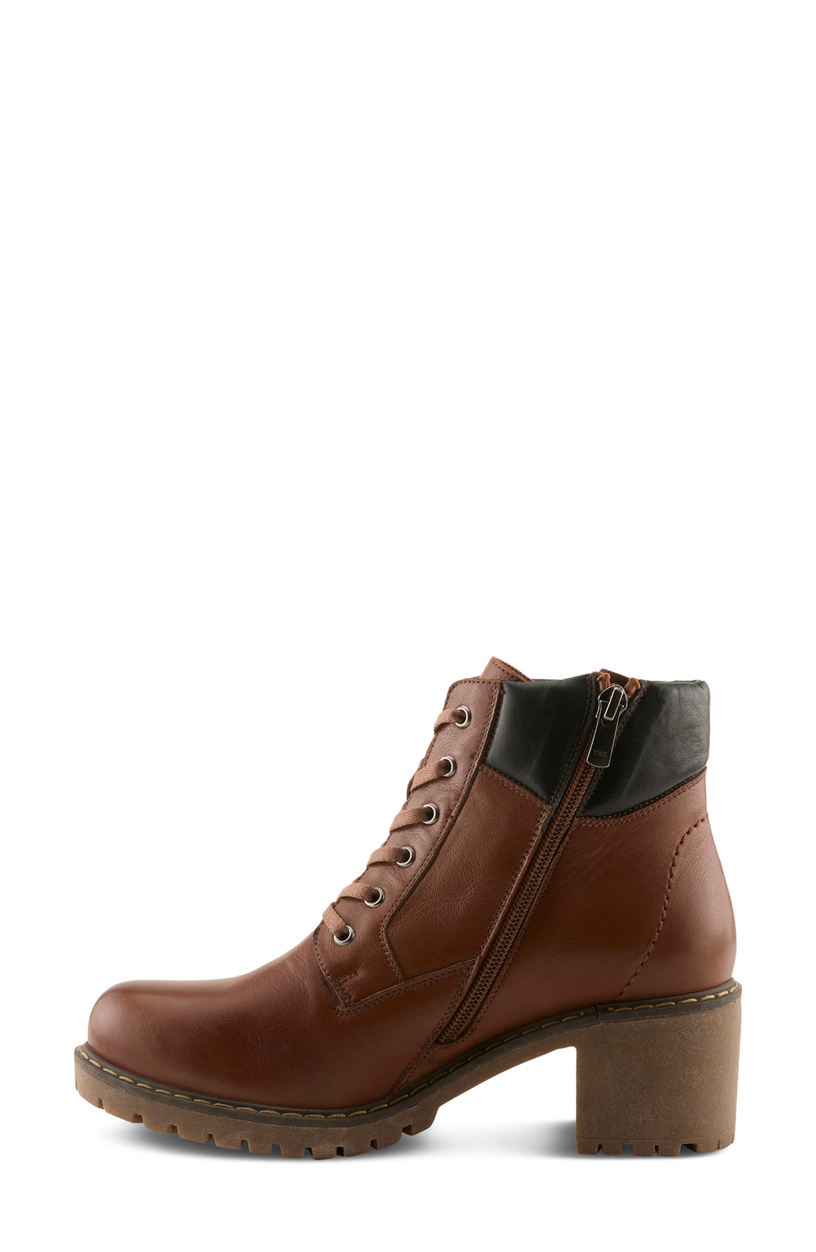 Alpina Leather Bootie, Alternate, color, COGNAC MULTI