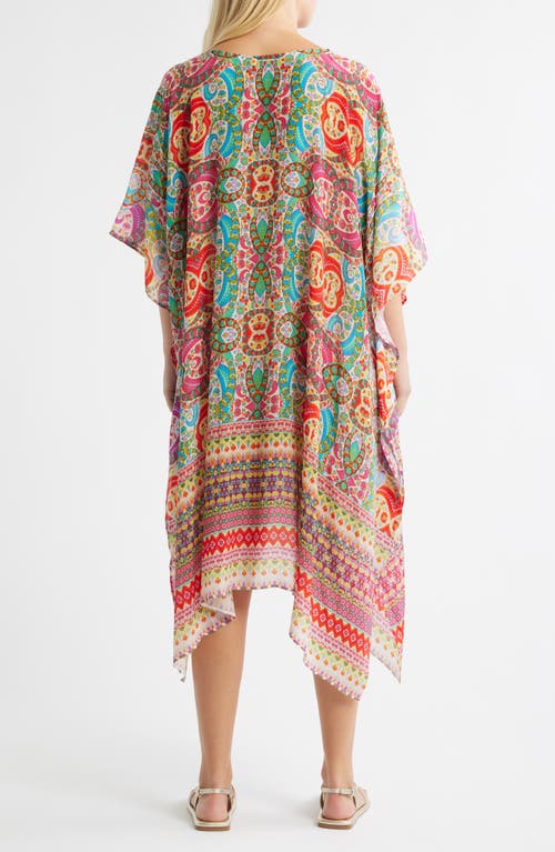 Apny Print Midi Caftan In Pink