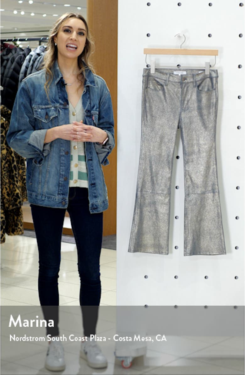 Le Crop Metallic Leather Mini Boot Pants, sales video thumbnail