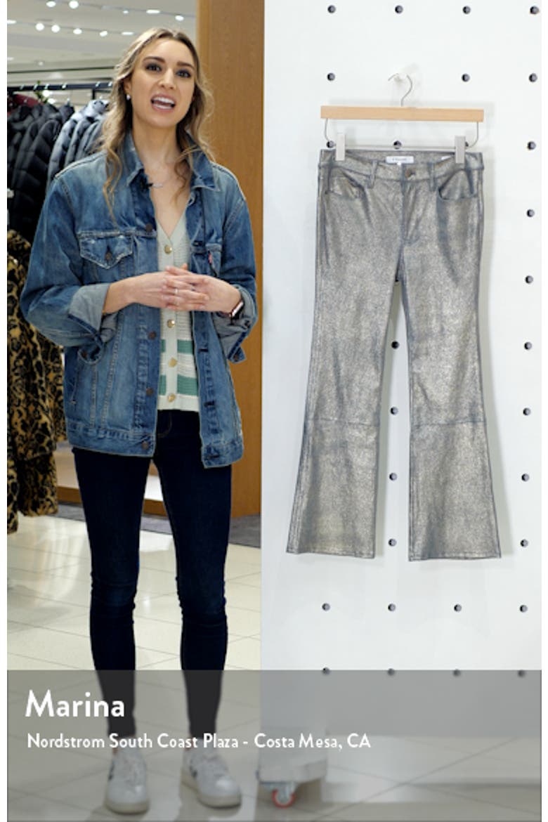 Le Crop Metallic Leather Mini Boot Pants video