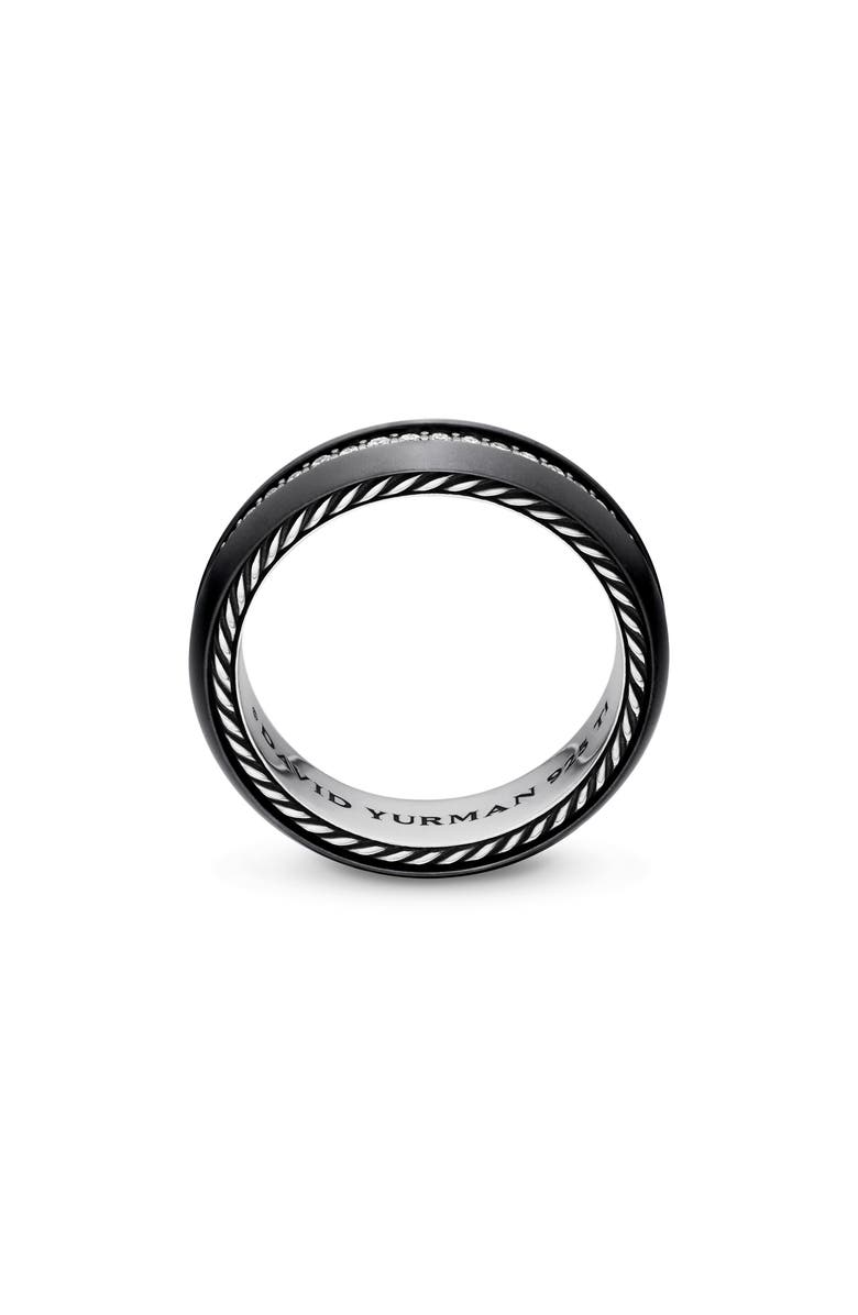 David Yurman Streamline<sup>®</sup> Band Ring in Black Titanium with Diamond, 6mm, Alternate, color,