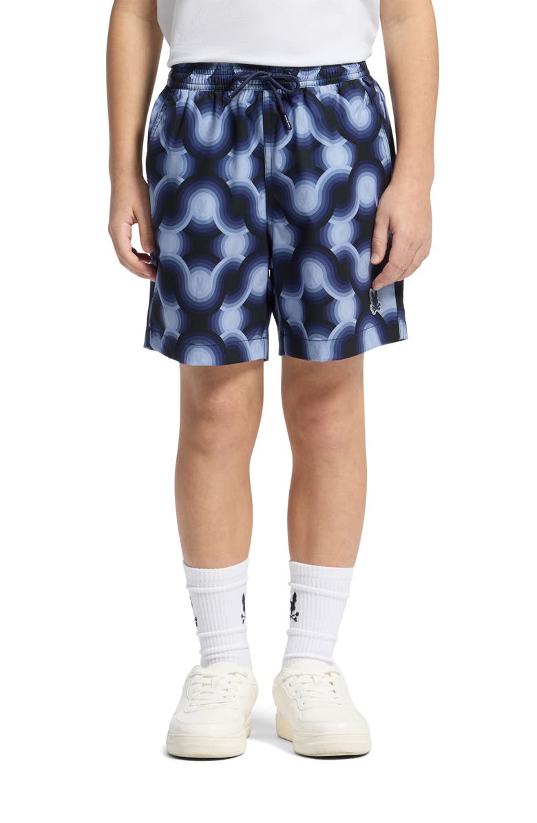 Psycho Bunny Kids' Paros Swim Trunks, Alternate, color, Evening Blue