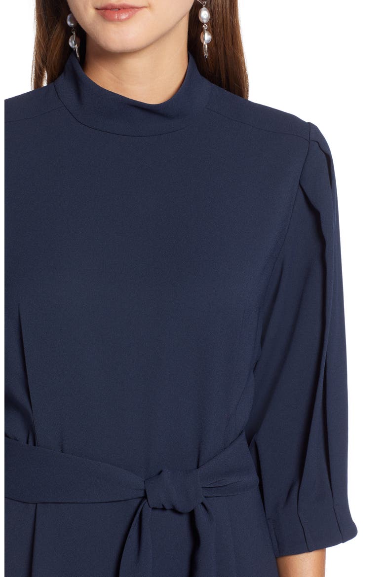 Tie Waist Dress, Alternate, color, NAVY NIGHT