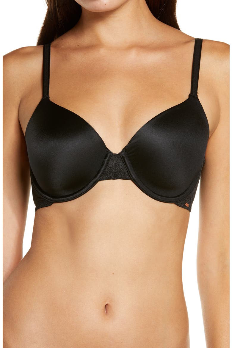 Modern Minimizer Contour Underwire Bra, Main, color, BLACK